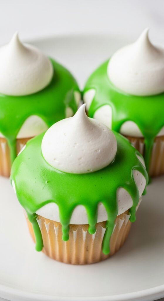 Green Drip Cupcakes