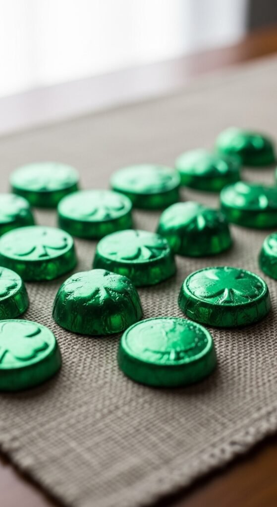 Green Foil Chocolate Hearts