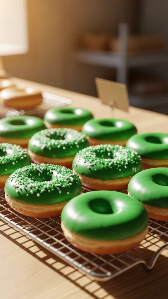Green Frosted Donuts