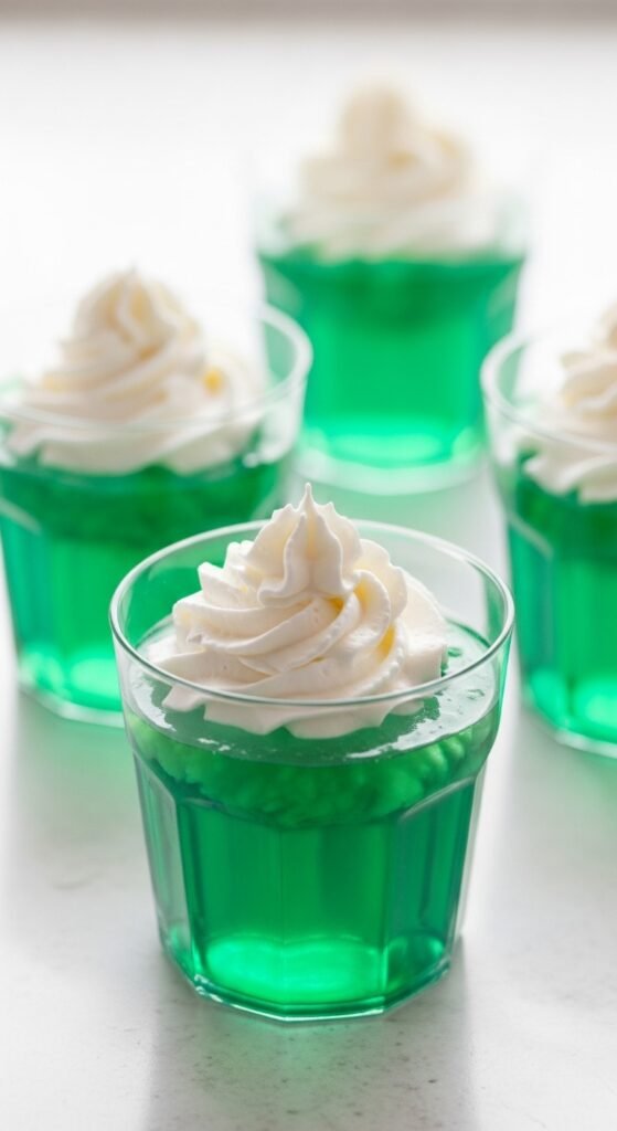 Green Gelatin Dessert Cups