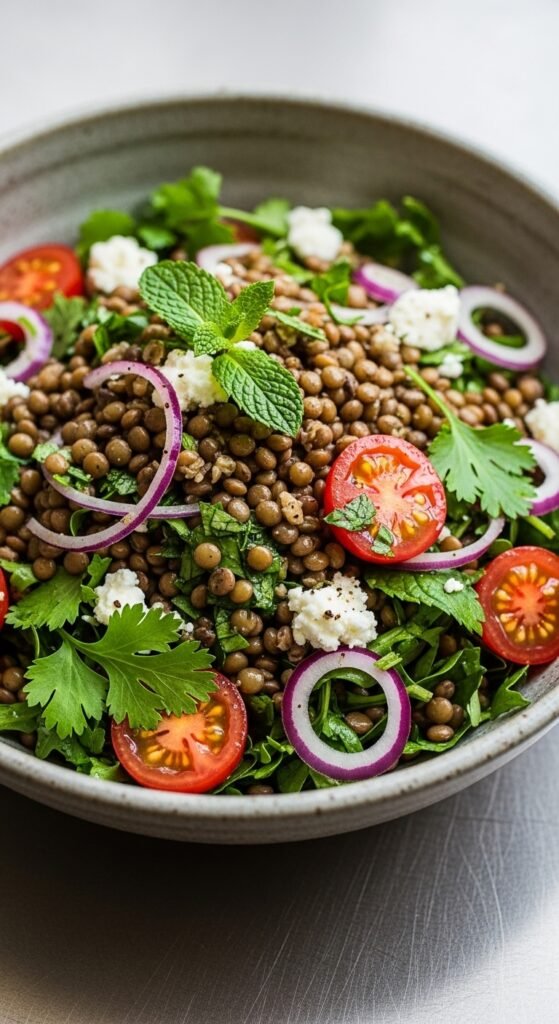 Green Lentil Salad with Herbs