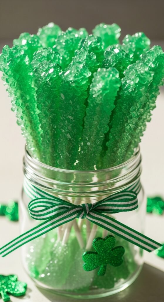 Green Rock Candy Sticks