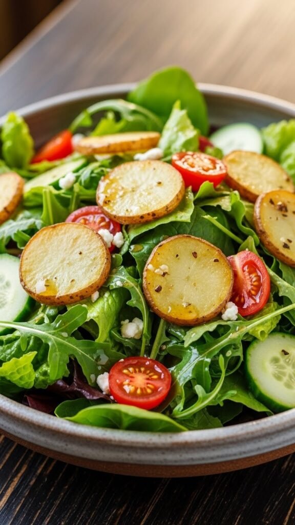 Green Salad with Warm Potatoes