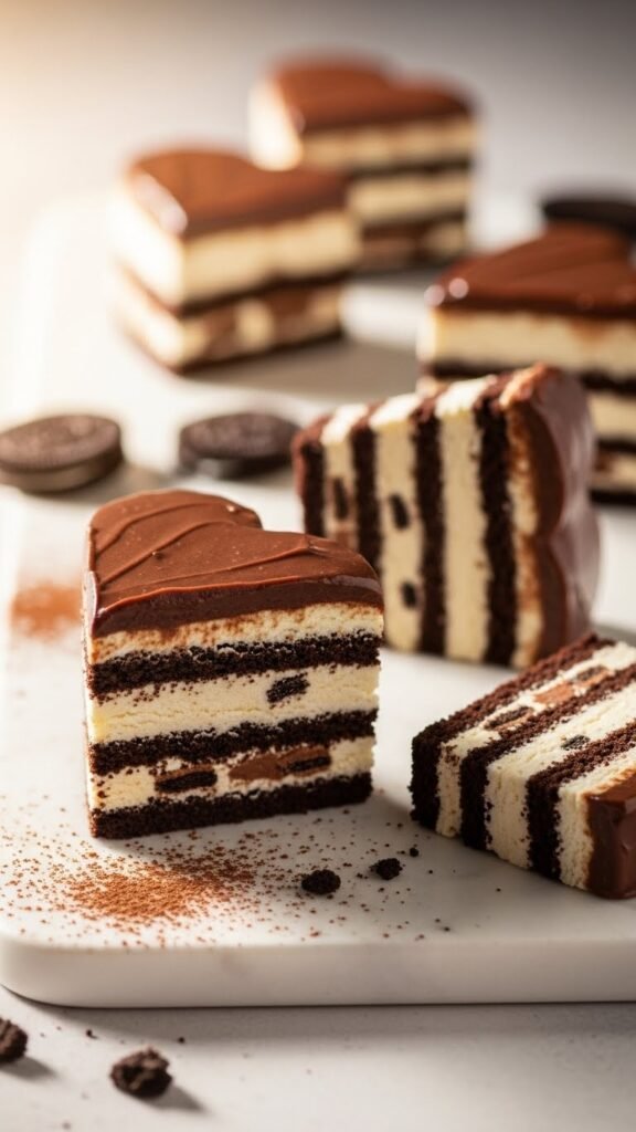 Heart Icebox Cake Slices