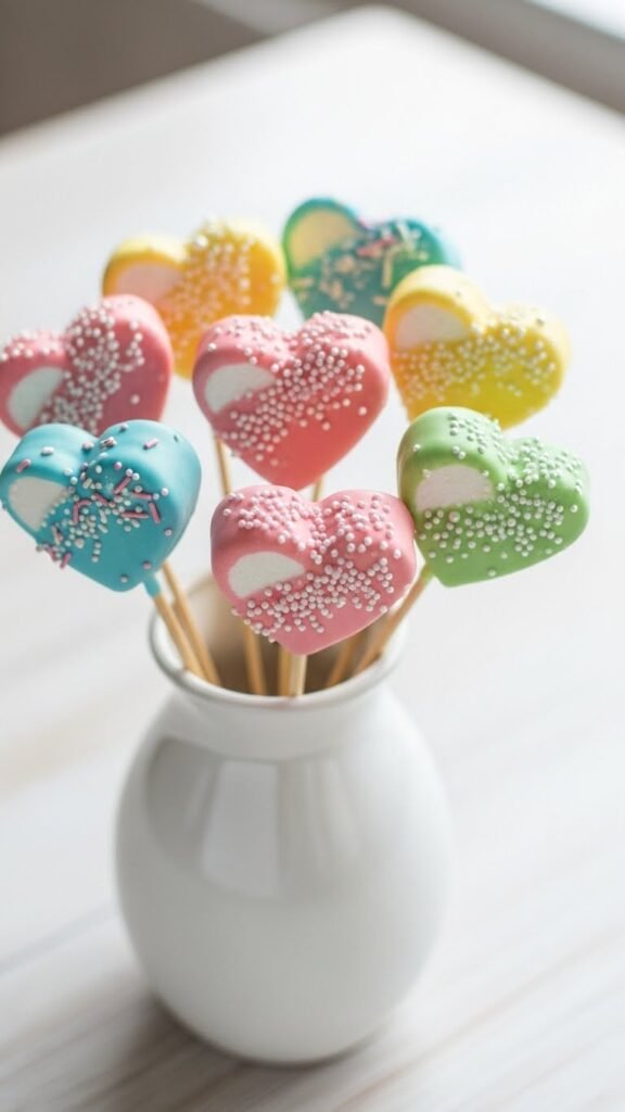 Heart Marshmallow Pops