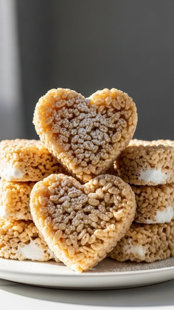 Heart Rice Krispie Treat Bites