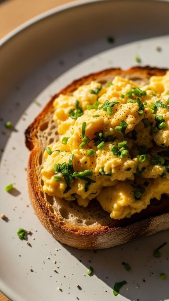 Herbed Scrambled Eggs on Toast