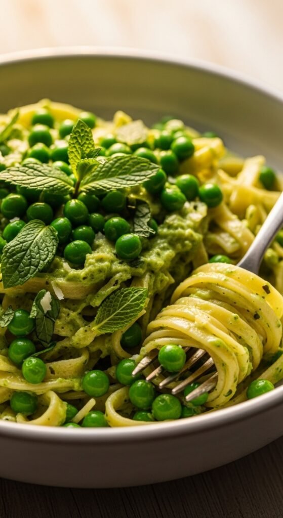 Creamy Pea and Mint Pasta