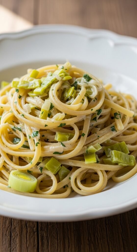 Creamy Leek Linguine