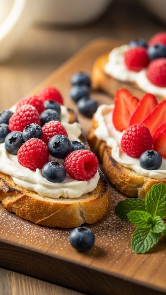 Berry Cream Cheese Toast Bites