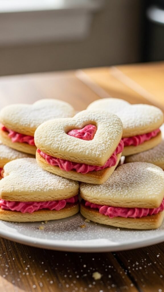 Heart-Shaped Sugar Cookie Sandwiches