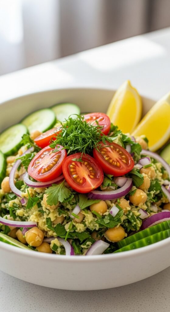 Lemon Chickpea Garden Salad