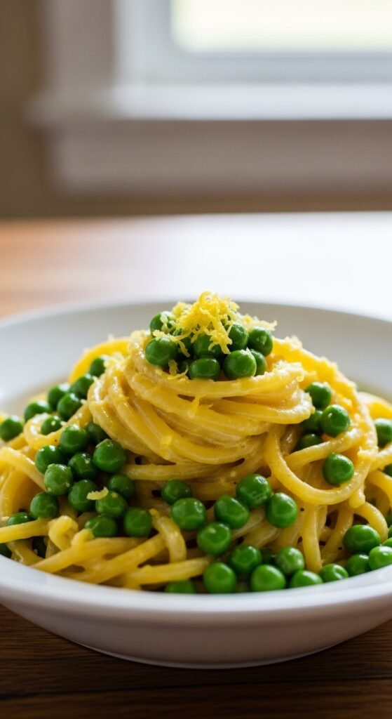 Lemon Cream Pasta With Peas