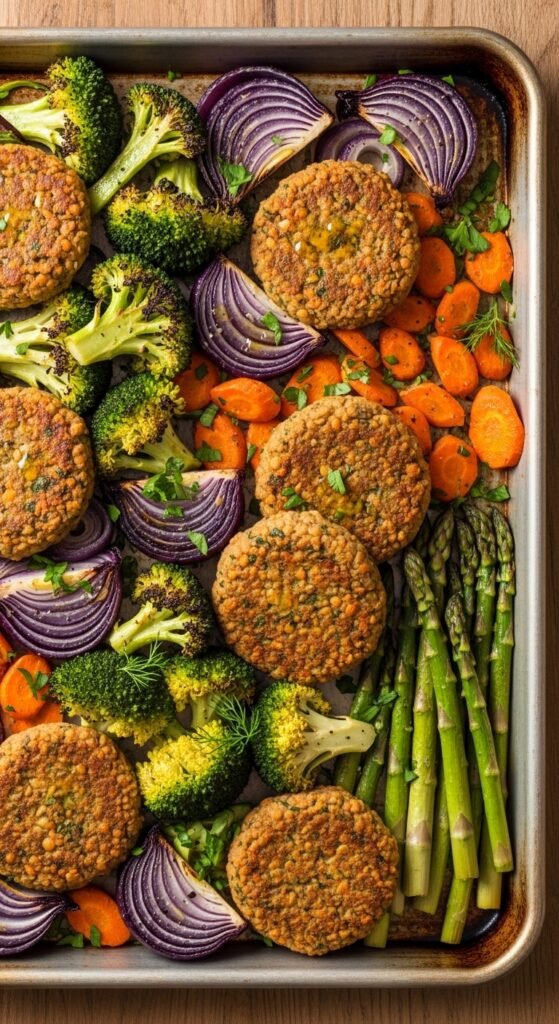 Lentil Patties and Vegetables