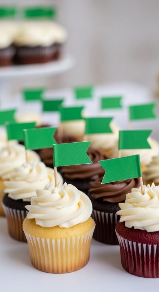 Mini Flag Toothpick Cupcakes