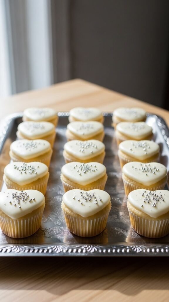 Mini Vanilla Cupcake Hearts