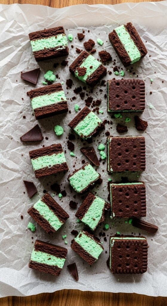 Mint Chocolate Biscuit Squares