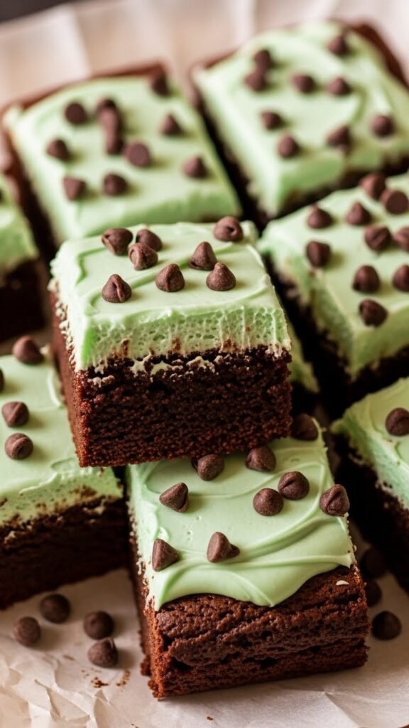 Mint Chocolate Chip Brownies