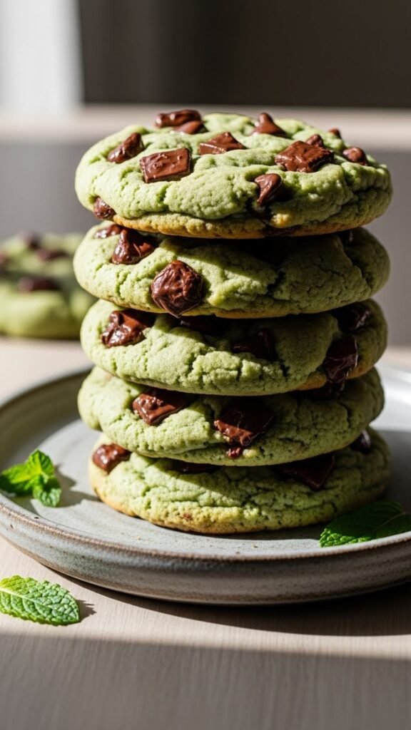 Mint Chocolate Chip Cookies