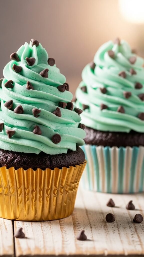 Mint Chocolate Chip Cupcakes