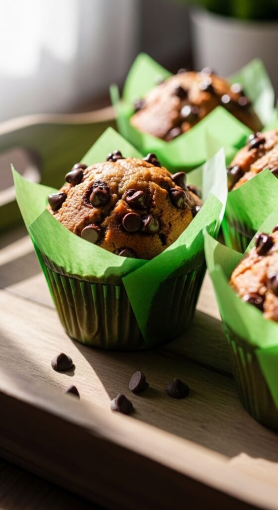 Mint Chocolate Chip Muffins