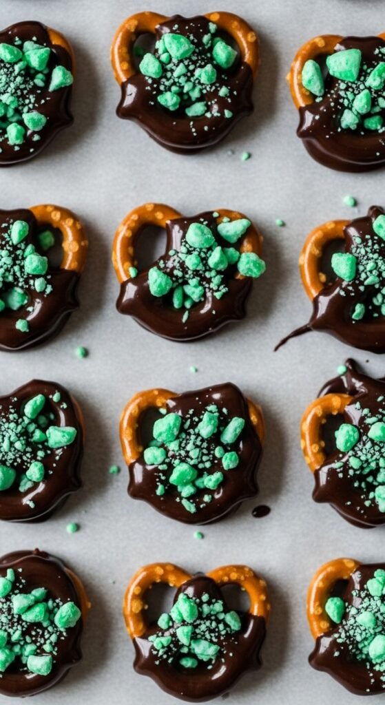 Mint Chocolate Pretzel Bites