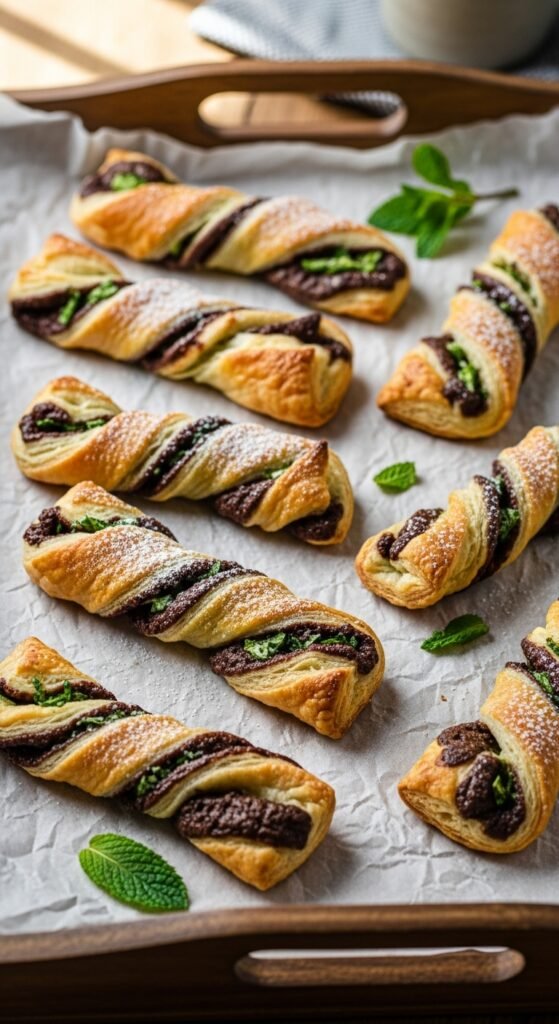Mint Chocolate Puff Pastry Twists