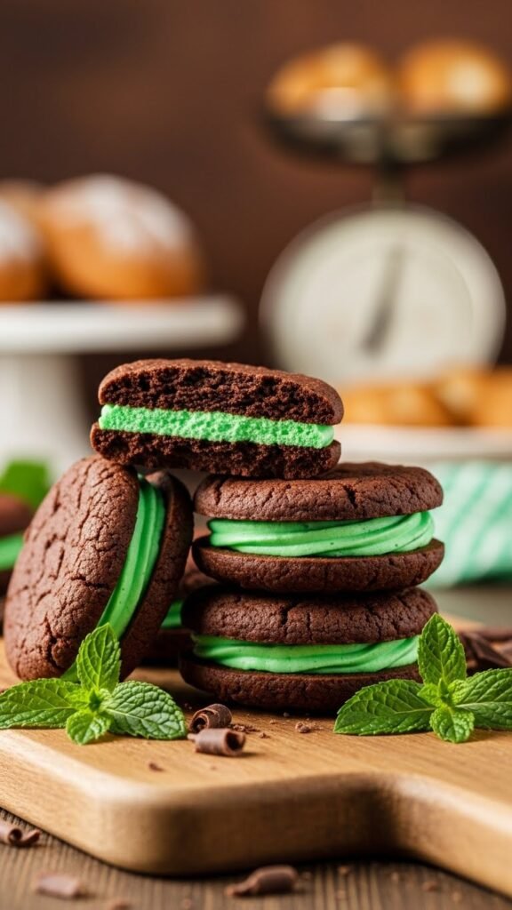 Mint Chocolate Whoopie Pies