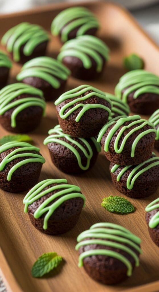 No-Bake Mint Brownie Bites