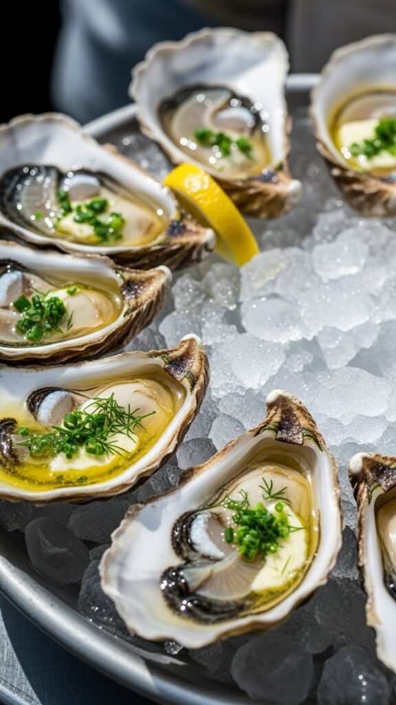 Oysters with Lemon Herb Butter