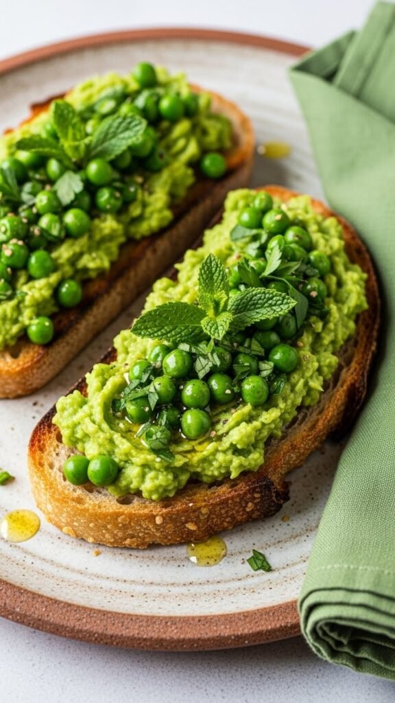 Pea and Mint Spread on Toast