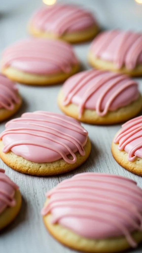 Pink Chocolate Drizzle Cookies