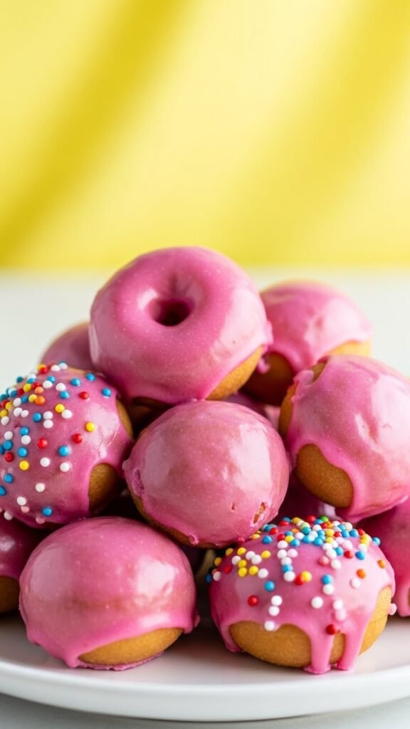 Pink Frosted Donut Holes