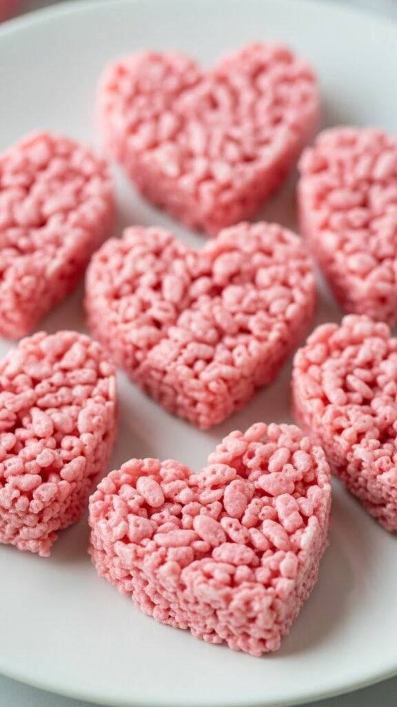 Pink Rice Crispy Hearts