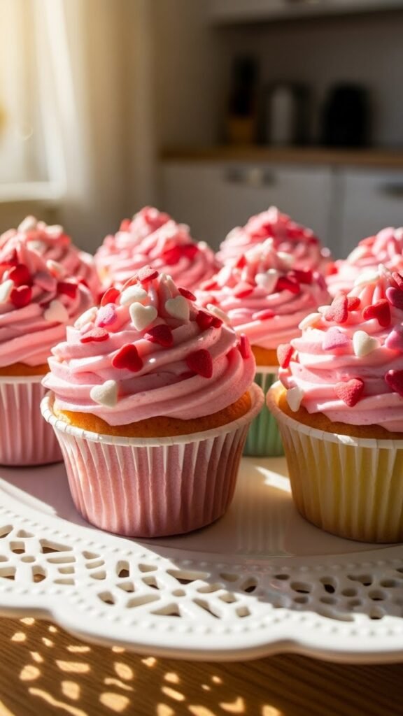 Pink Vanilla Cupcakes