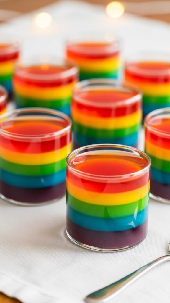 Rainbow Gelatin Cups