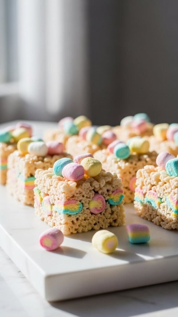 Rainbow Marshmallow Squares