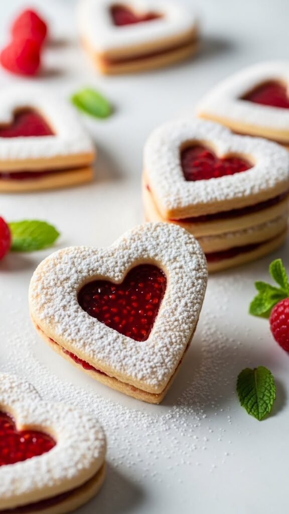 Raspberry Linzer Cookies
