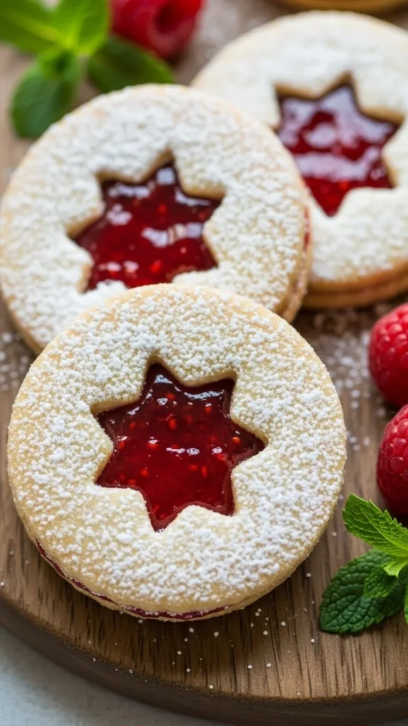 Raspberry Linzer Cookies