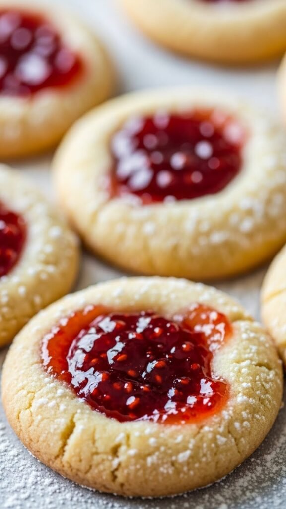 Raspberry Thumbprint Cookies