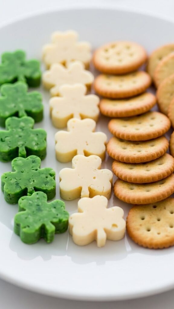Shamrock Cheese and Crackers