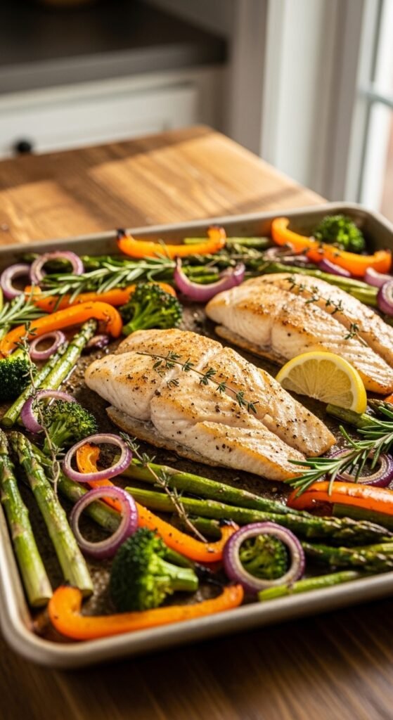 Simple Tilapia and Veggie Bake