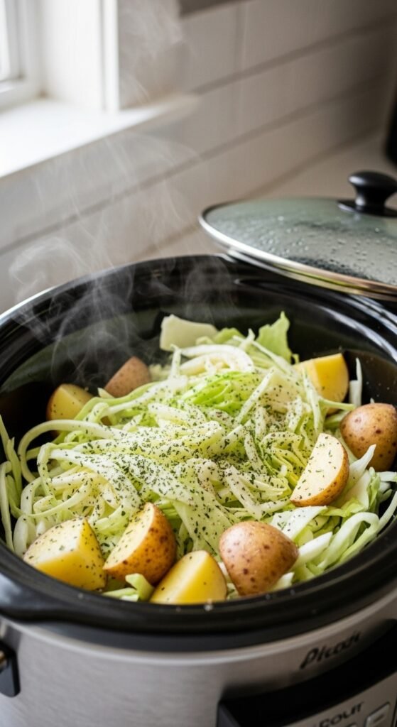 Slow Cooker Cabbage and Potatoes