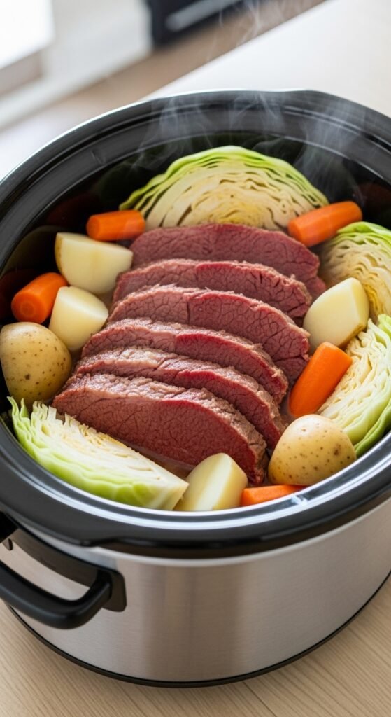 Slow Cooker Corned Beef With Tender Vegetables