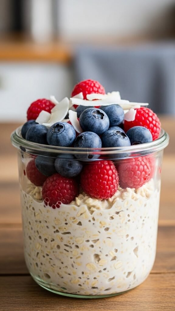 Snowy Berry Overnight Oats