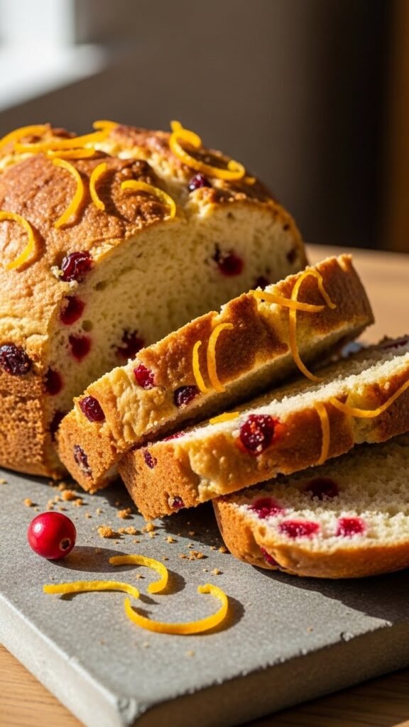 Soft Vegan Orange Cranberry Loaf