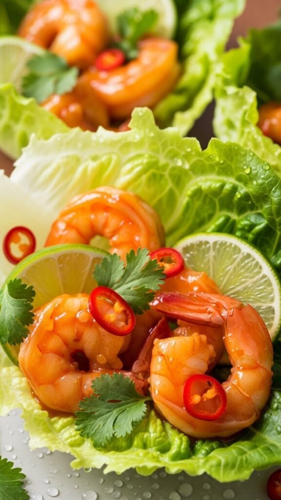 Spicy Shrimp Lettuce Cups