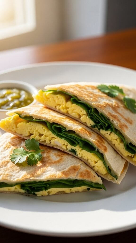 Spinach Breakfast Quesadillas