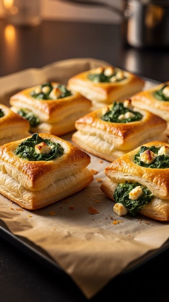 Spinach Cheese Puff Pastry Bites