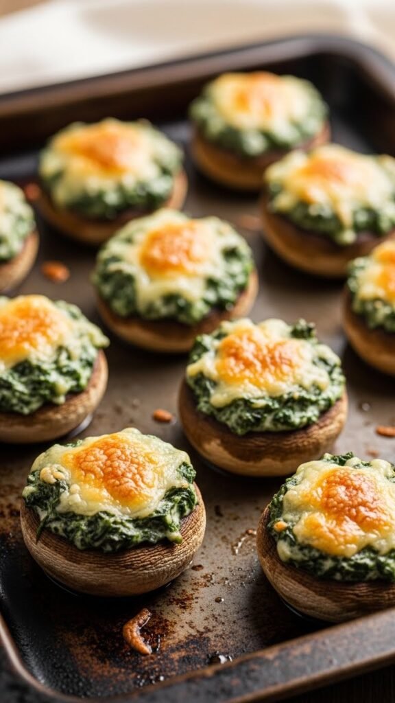 Spinach & Cheese Stuffed Mushrooms